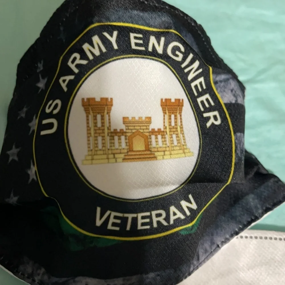 6/$20 New US Army Engineer Vet face mask